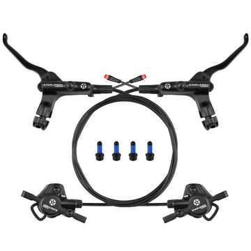 STAR UNION 240PYD eBike Hydraulic Brake Set for Lectric 602, 2-Pin Motor Cut-Off, Pre-Bled Front & Rear, 2-Piston