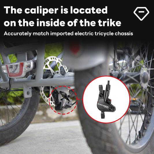Star Union 221PYDJZ + KQ156 / KQ150 Hydraulic Disc Brake Kit Rear Mirror-image caliper for etrike use with Parking Function & Sight Glass