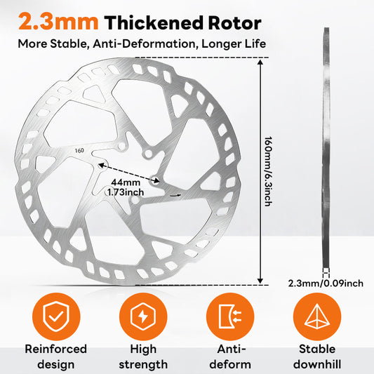 Star Union DP12 Disc Rotor – 2.3mm Stainless Steel 6-Bolt Brake Rotor (160mm / 180mm / 203mm)