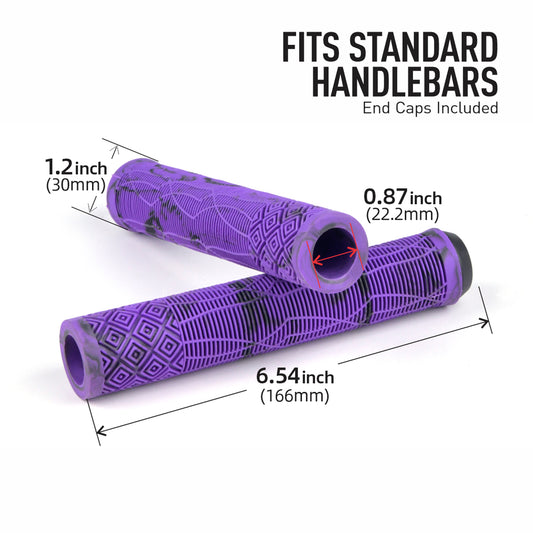 STAR UNION HL Rubber Bike Handlebar Grips (22.2mm) — Comfortable & Cushioned, 166mm