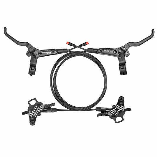 Star Union 220PYD Pro Electric Hydraulic Disc Brake Bundle – E-Bike Brake Set + Rotor + Pads (Complete Kit)