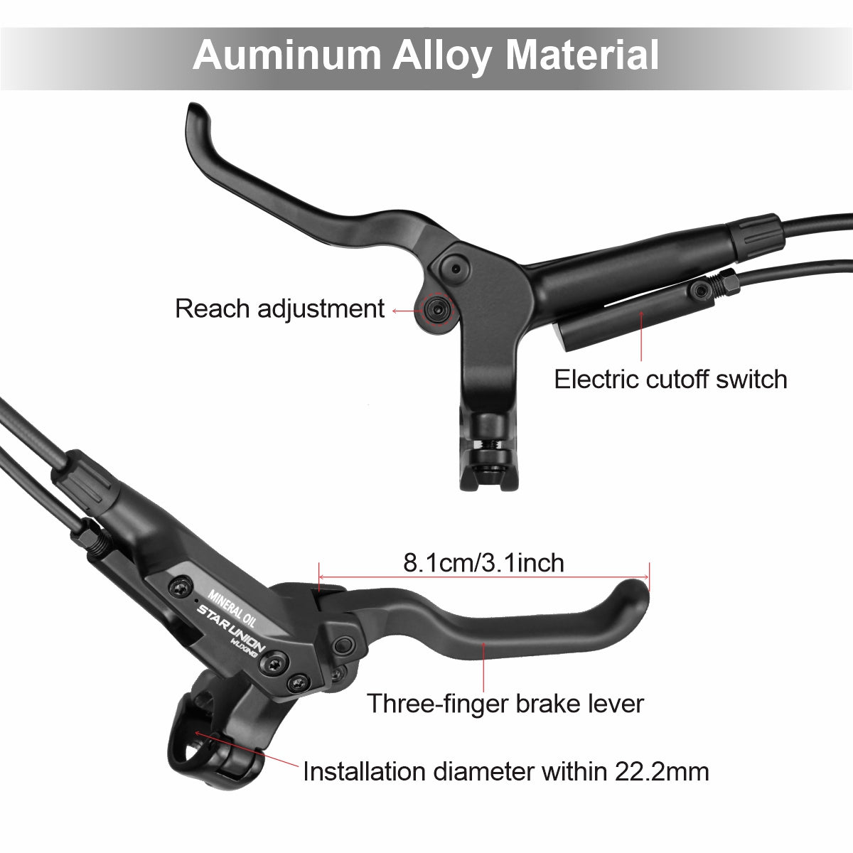 electric bicycle brakes Star Union 220PYD Pro Electric Hydraulic Disc Brake System