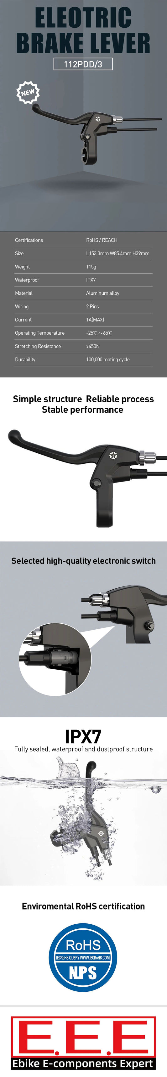 Star Union 112PDD／3+BS112／3 Brake Lever